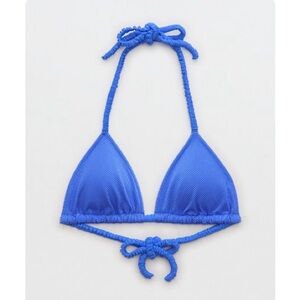 Aerie shine pique scrunch tie string bikini top